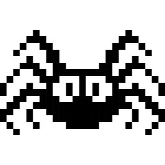 Fototapeta na wymiar Spider cartoon icon in pixel style
