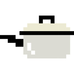 Kettle cartoon icon in pixel style