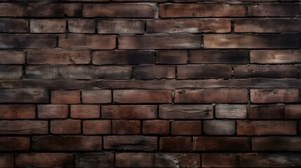 Close Up of a Brick Wall in dark brown Colors. Vintage Background
