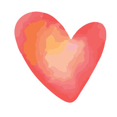 Hearts watercolor hand drawn illustration