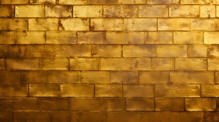 Obraz premium Close Up of a Brick Wall in golden Colors. Vintage Background 