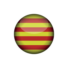 Catalan Flag Circle Button Vector Template