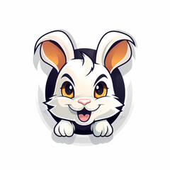 Fototapeta na wymiar Mascot logo Rabbit white background