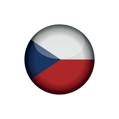 Czech Republic Flag Circle Button Vector Template
