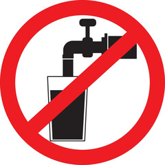 Not drinking water icon vector