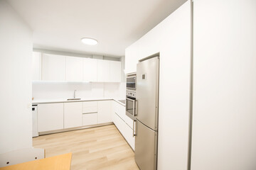 Fototapeta na wymiar modern kitchen perfectly equipped with its appliances in a house 