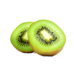 Fototapeta na wymiar Fresh kiwi fruit slice isolated on transparent.
