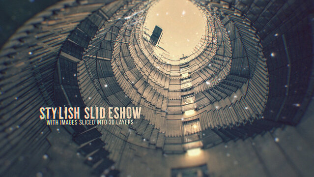 Stylish Slideshow with Images Sliced Into 3D Layers