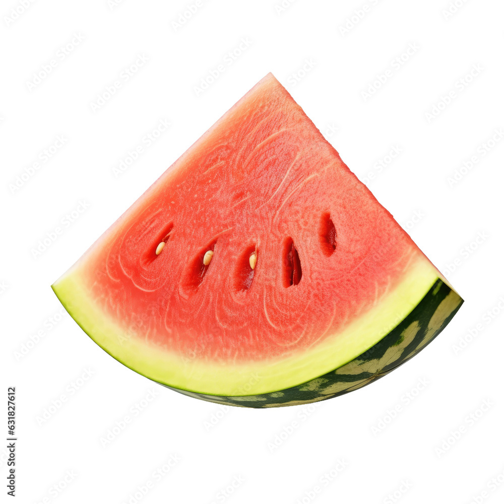 Poster isolated watermelon slice on transparent backround.