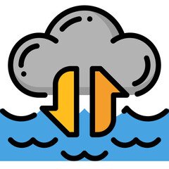 water cycle filled outline icon