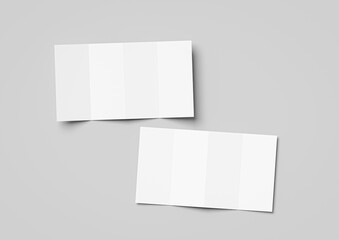 A4 size folded into quarters leaflet mockup