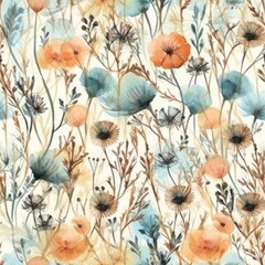Fototapeta na wymiar Seamless pattern with decorative flowers