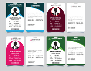 ID card design bundle, Simple business Id card design template, school and Employee ID Card Design Template, Unique, corporate, Abstract professional id card design templates for Employee and others,