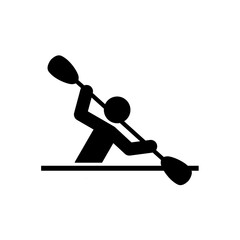 canoeing, kayak, canoeist, rower - vector icon, pictogram, illustration