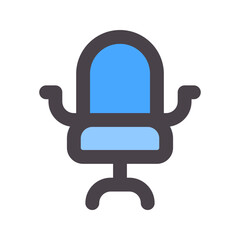 office chair flat line icon