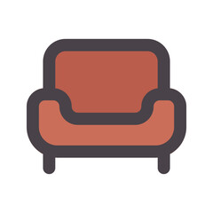 sofa flat line icon