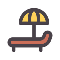 sunbed flat line icon
