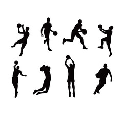 Fototapeta na wymiar basketball player silhouette design. sport man sign and symbol.