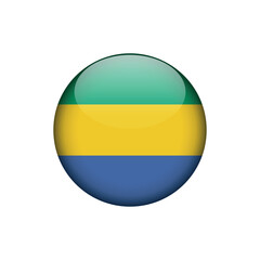 Gabon Flag Circle Button Vector Template