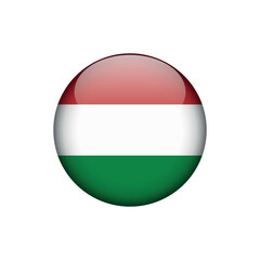 Hungary Flag Circle Button Vector Template