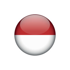 Indonesia Flag Circle Button Vector Template
