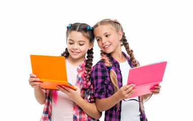 high school education. children girls sharing thoughts of diary. children education. School children and their diary. diary of their friendship. back to school. Expressive diaries