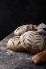 Fresh homemade bread with a crispy crust