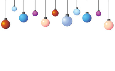 Christmas toys (glass balls) on a white background. Postcard. New Year Christmas.