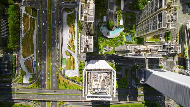 Modern beautiful buildings in Shenzhen, China. Known as China's southern technology hub. Shot on DJI Drone. Aerial urban city view shot at day time