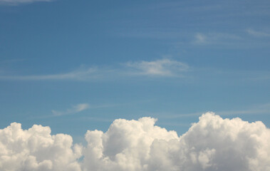 Naklejka na ściany i meble Fluffy White Clouds, Blue Sky 3