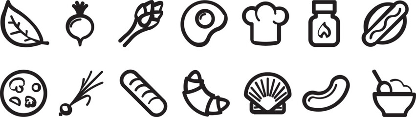 Fototapeta premium Set of culinary signs