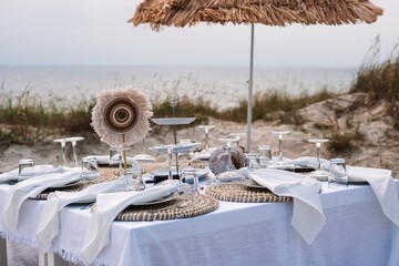 wedding table in the beach