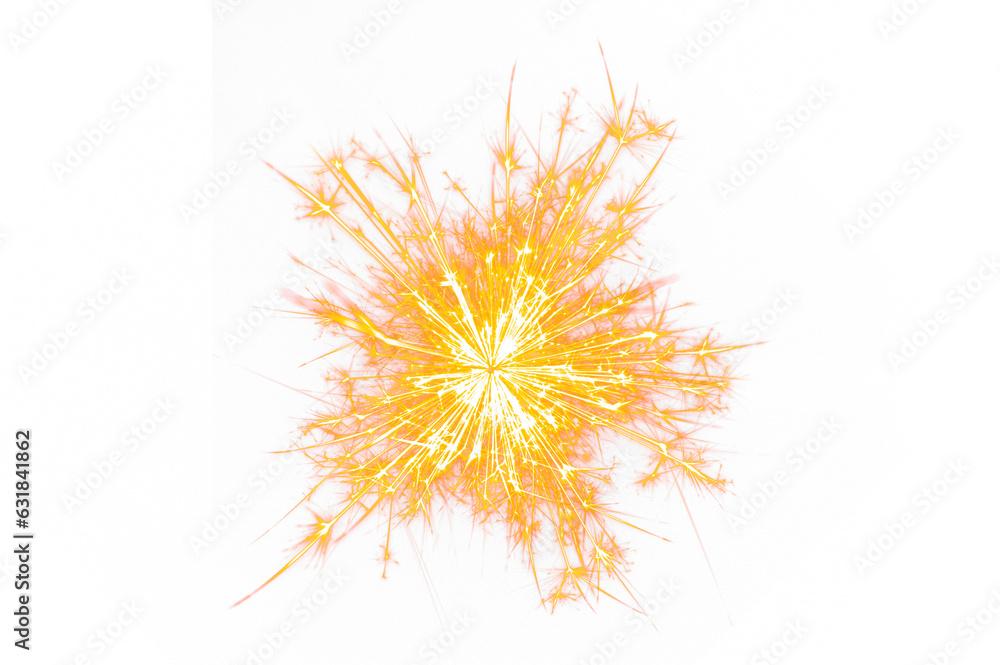 Poster fireworks sparks isolated on transparent background png file