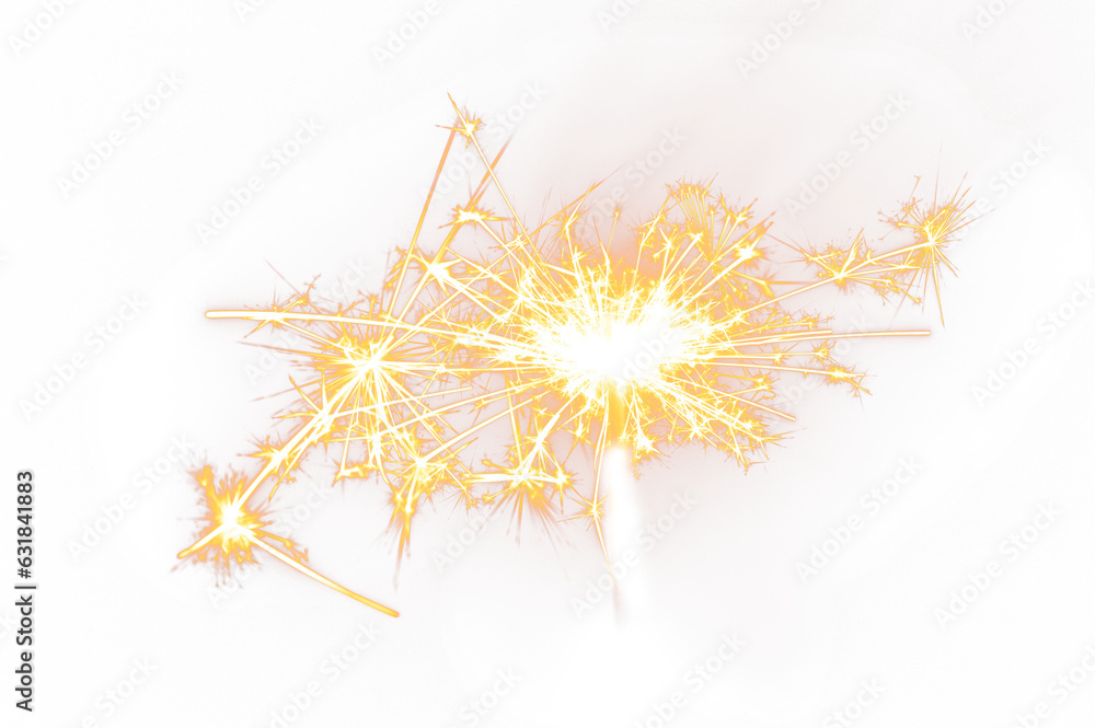 Poster fireworks sparks isolated on transparent background png file