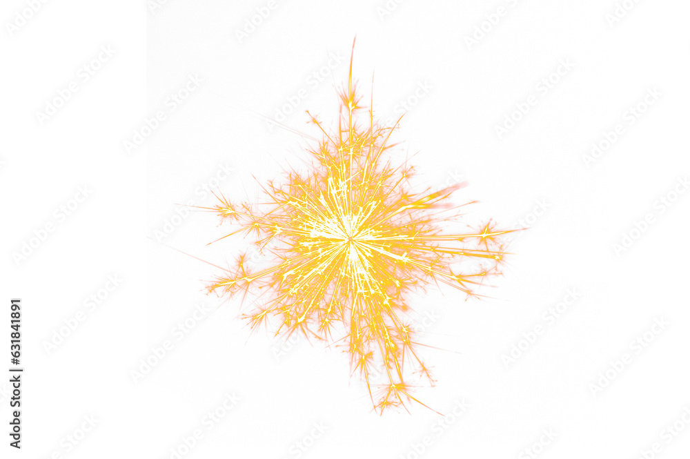Poster fireworks sparks isolated on transparent background png file