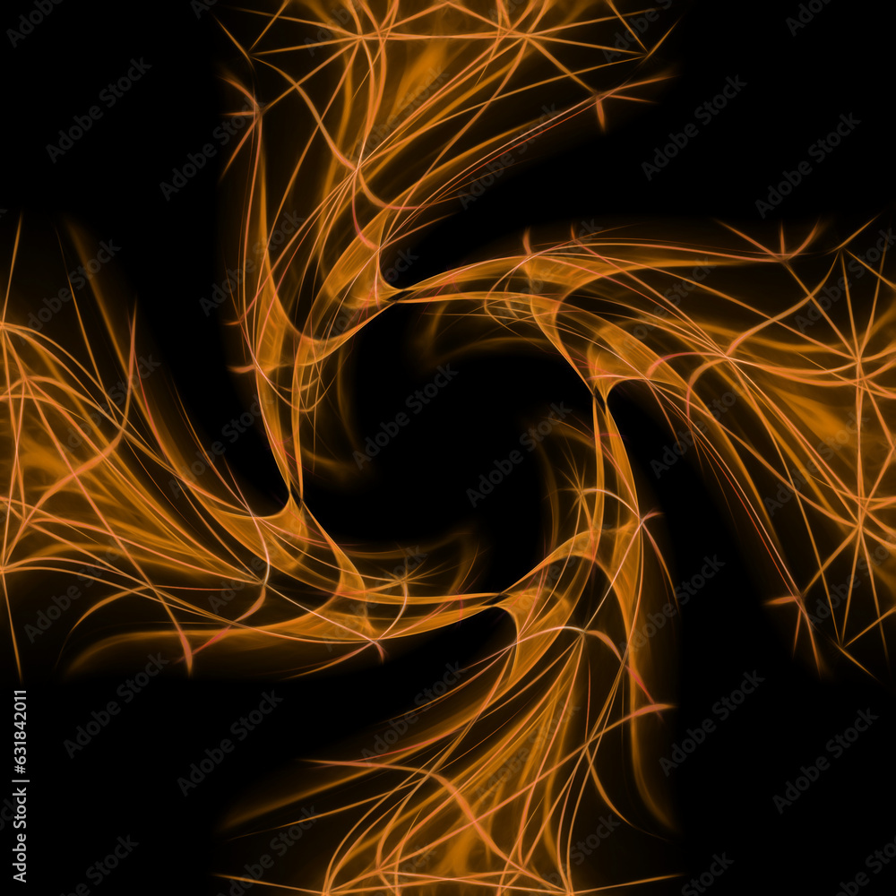 Poster twisted gold glowing square format glowing geometric pattern and repeating design