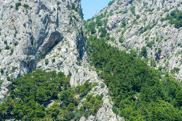 Mountains of rock in Omisz Croatia