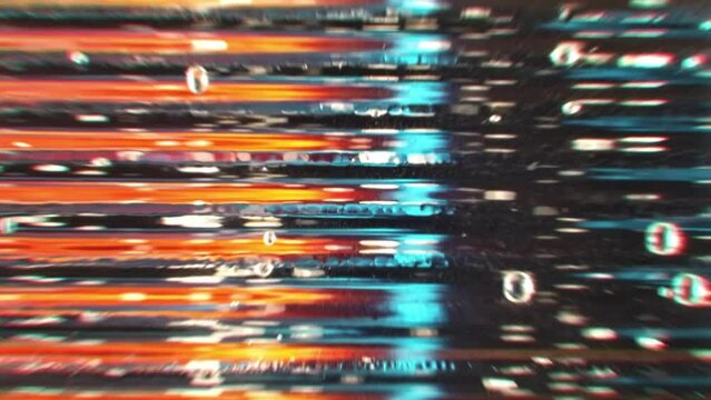 Natural glass prism with digital reflections of bright vibrant colours like on HDR displays ex. Retina.
Colorful abstract texture bubbles smooth surface decorative interior 4K loop