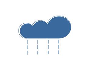 Vector image - a cloud with rain drops. Flat icon. Weather forecast