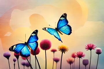 butterfly and flowers generated by I technology