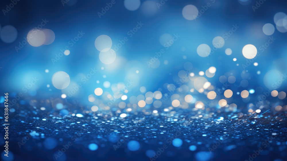Wall mural blue bokeh background. created with generative ai technology.