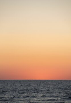 Beautiful sunset scene over the Baltic Sea in Palanga Beach, Lithuania