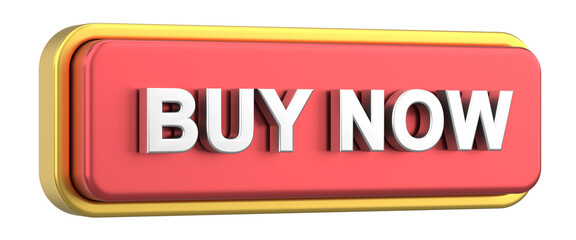 Buy now button. 3D illustration.