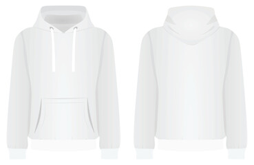 White male hoodie. vector illustration