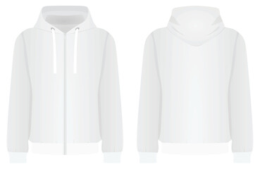 White male hoodie. vector illustration