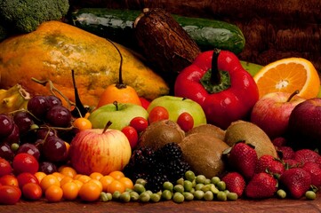 photography of a still life of fruit and vegetables