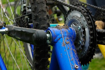 detail of a bicycles chain