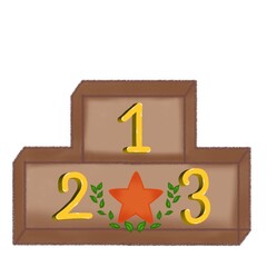 Podium The image has a white background for illustration and decoration.