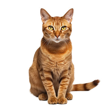 Indian cat amusingly poses and gazes into the camera as a domestic pet.