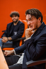 Emotional student celebrating